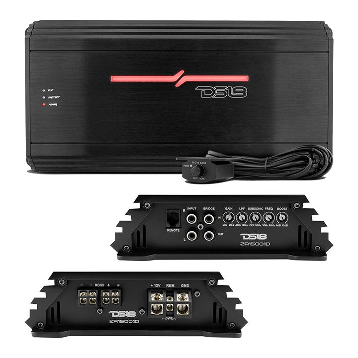 DS18 ZR1500.1D Monoblock 1500W RMS Class D Amplifier