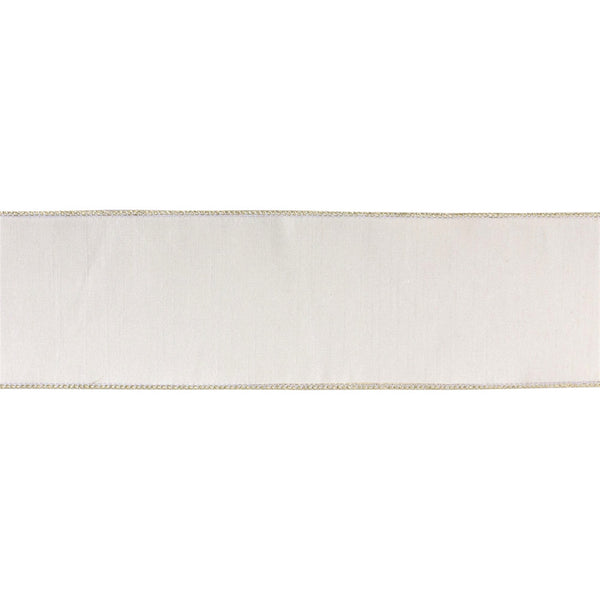 Melrose White Holiday Ribbon 4" x 10 yds.