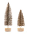 Melrose LED Lighted Bronze Bottle Brush Tree with Wood Base (Set of 4)