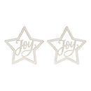 Melrose Beaded Wood Star with Joy Sentiment (Set of 2)