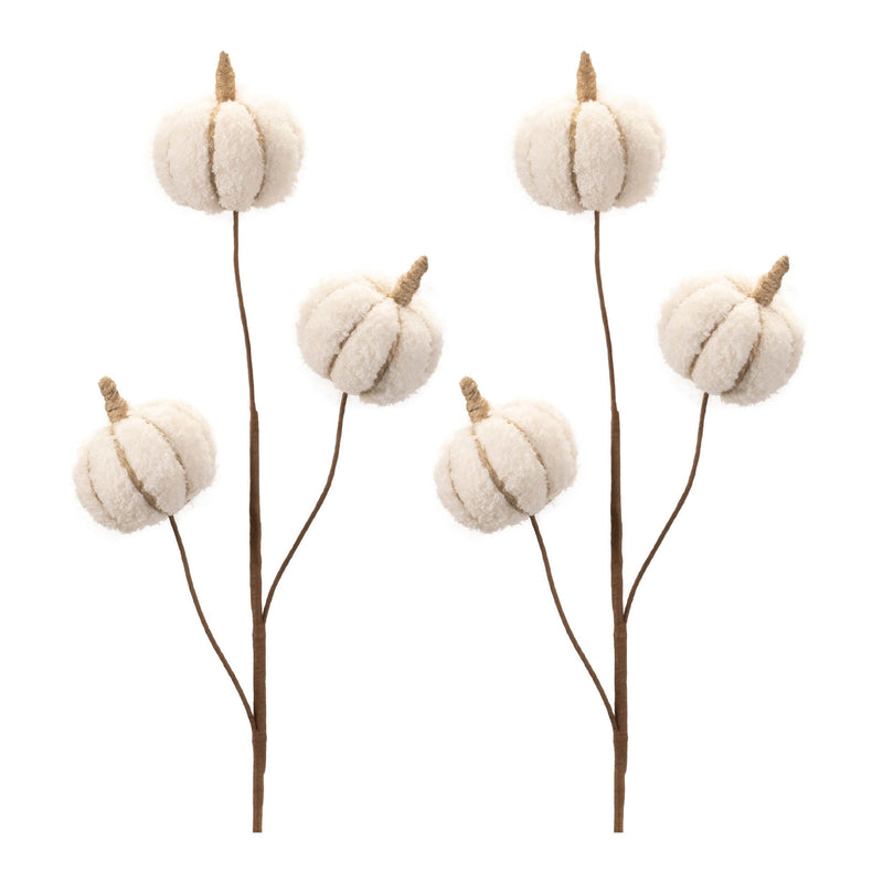 Melrose Plush Fall Pumpkin Spray (Set of 2)