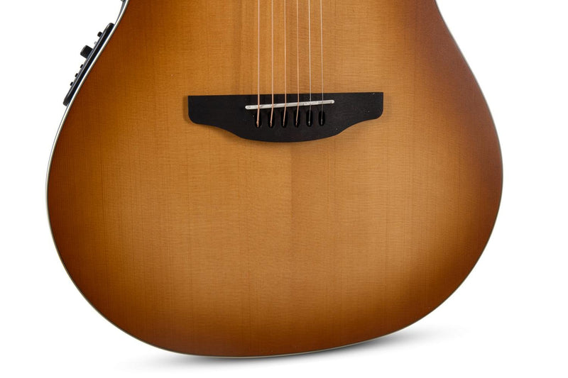 Ovation Celebrity Deluxe CDX40-PB-G Acoustic-Electric Guitar Vintage Peach Burst