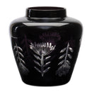 Melrose Etched Soda Lime Glass Urn Vase 6.5"D
