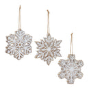 Melrose Glittered Snowflake Ornament (Set of 3)