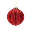 Melrose Ribbed Red Glass Ball Ornaments – Set of 4