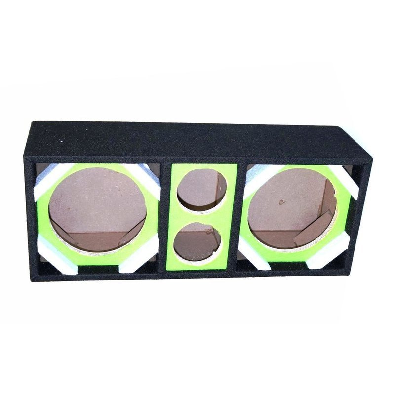 DEEJAY LED 8" Dual Woofer & Tweeter Empty Chuchera Speaker Enclosure – Green