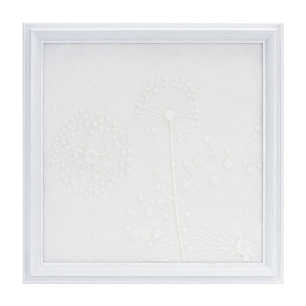 Melrose Stone Dandelion Wall Plaque 18.25"SQ, Modern