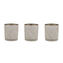 Melrose Set of 3 Silver & Gold Glass Votive Candle Holders