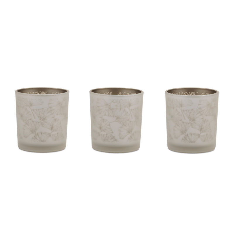 Melrose Set of 3 Silver & Gold Glass Votive Candle Holders
