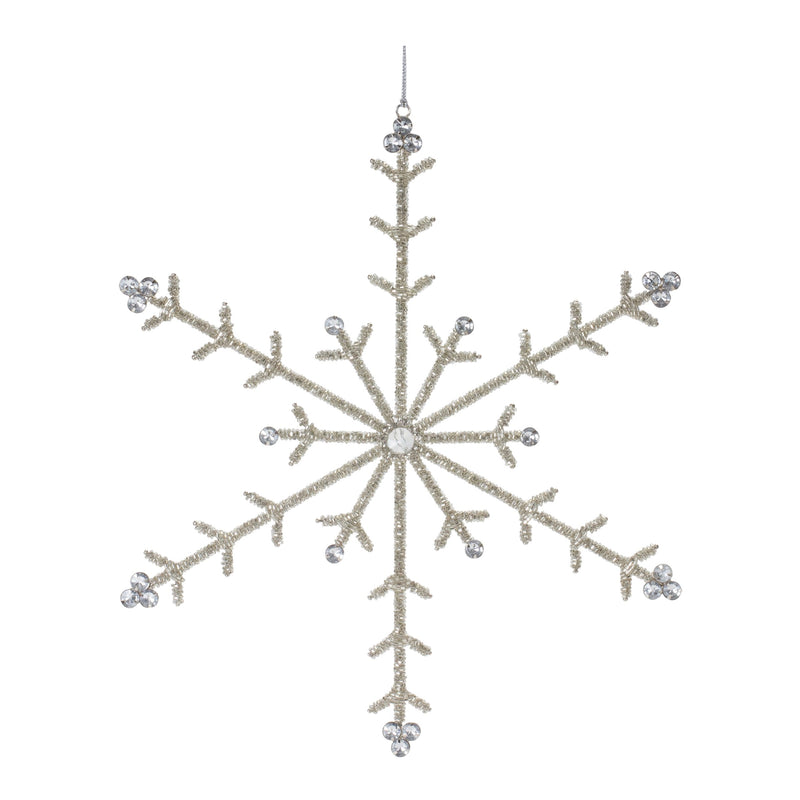 Jeweled Metal Snowflake Ornament (Set of 6)