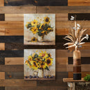 Melrose Sunflower Vase Canvas Wall Art 32"L, Modern, Wood
