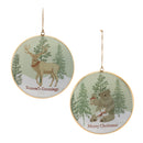 Melrose Woodland Christmas Sentiment Disc Ornament (Set of 6)