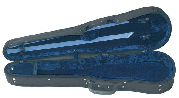 GEWA Concerto 1/8 Shaped Black Violin Case - Thermo Shell & Blue Velour Interior