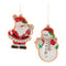 Melrose Glass Santa and Snowman Cookie Ornament (Set of 12)