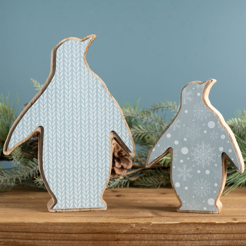 Melrose Wood Penguin Decor (Set of 2)