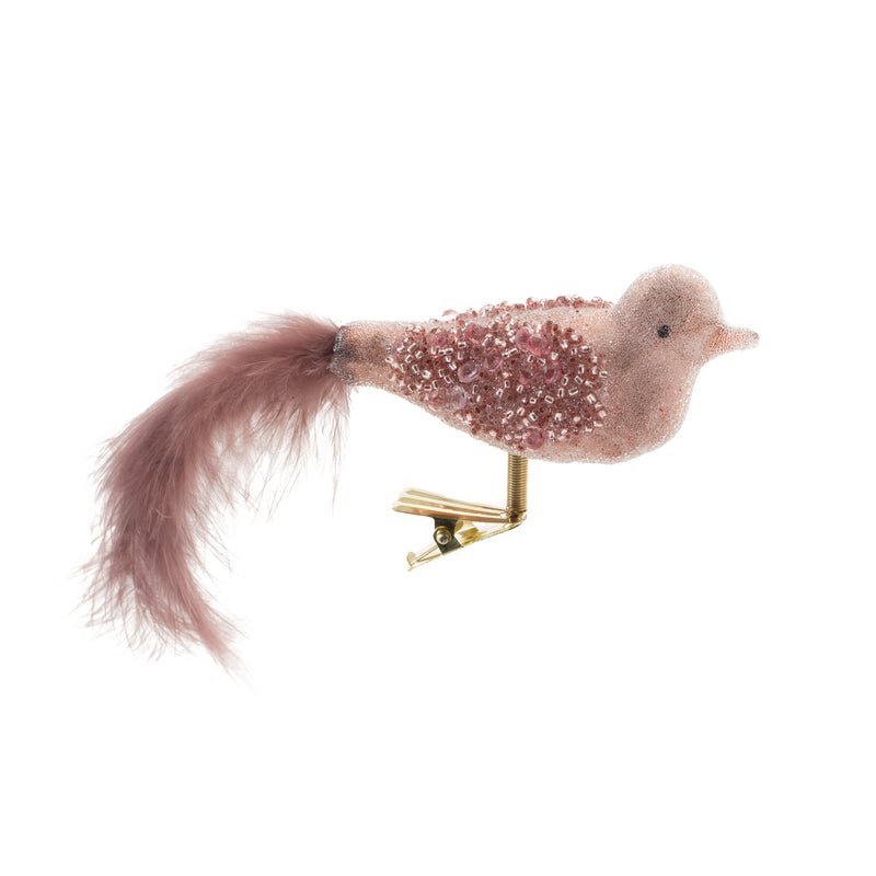 Melrose Beaded Glass Bird Clip Ornament (Set of 12)