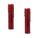 Melrose Red LED Dripping Wax Designer Candle with Remote (Set of 2)