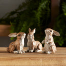 Melrose Rabbit (Set of 6) 3"H, 3.5"H Polystone Brown & White