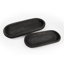 Melrose Wooden Dough Bowl Design Tray (Set of 2)