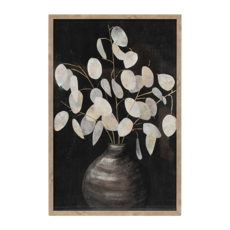 Melrose Beige Eucalyptus Print Wall Decor, Modern, Wood, Plastic