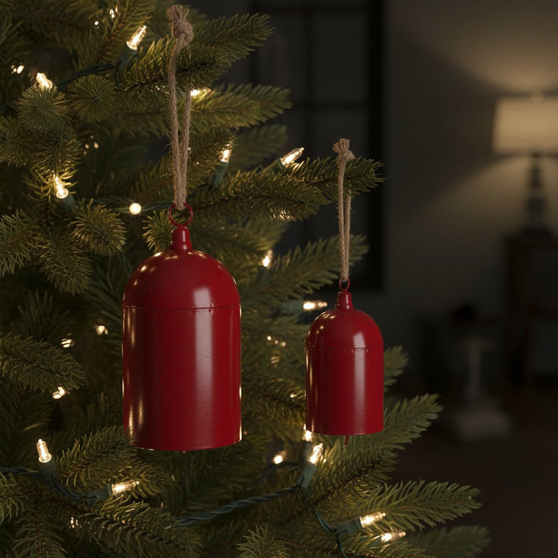 Melrose Red Metal Bell Ornament (Set of 2)
