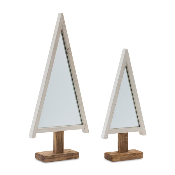 Melrose Framed Mirror Pine Tree (Set of 2)