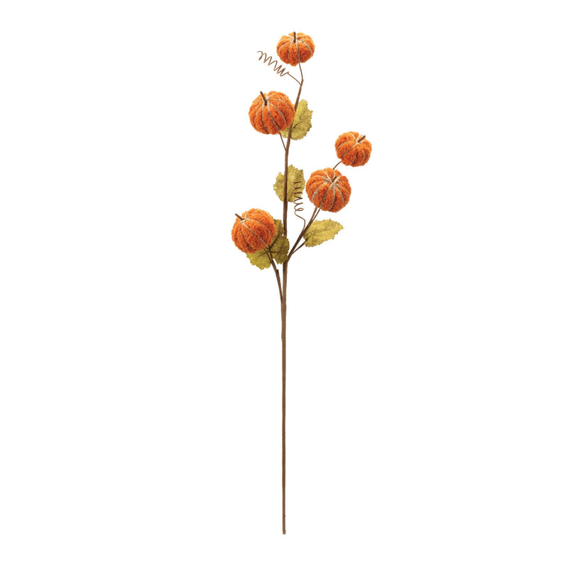 Melrose Plush Fall Pumpkin Spray (Set of 2)
