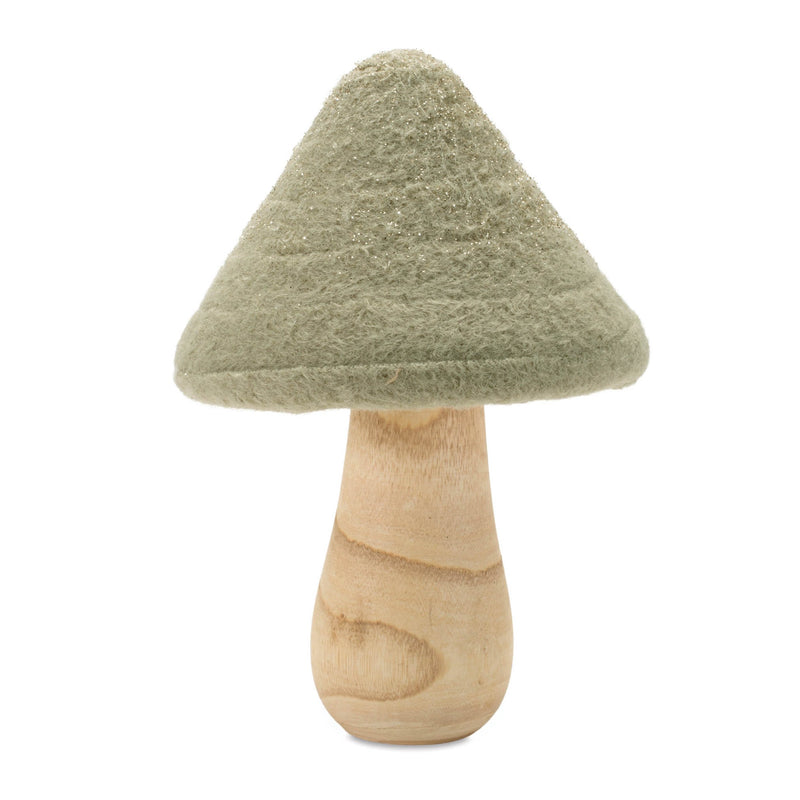 Melrose Glittered Wool Mushroom Decor (Set of 2)