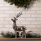 Melrose Etched Aluminum Deer Statue 17.5"H
