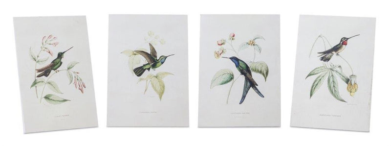 Melrose Tabletop Encyclopedia Hummingbird Print Wall Decor, Modern, Wood