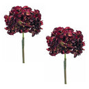 Melrose Deep Red Hydrangea Flower Stem (Set of 2)