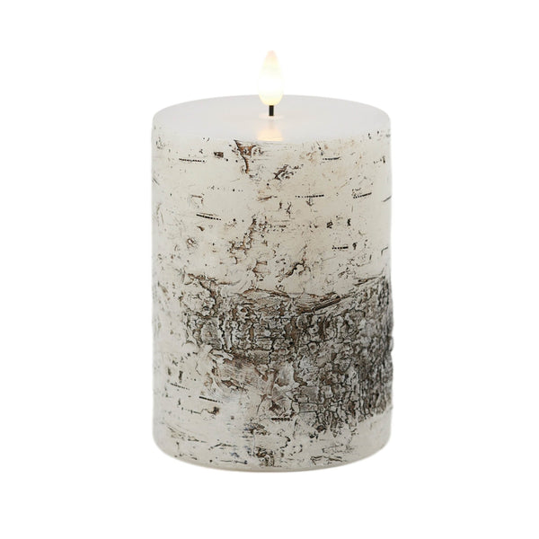 Melrose FIA Wick Birch Design Pillar Candle (Set of 2)