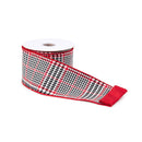 Melrose Red and Black Houndstooth Plaid Wired Ribbon 4" x 10yds