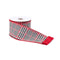 Melrose Red and Black Houndstooth Plaid Wired Ribbon 4" x 10yds