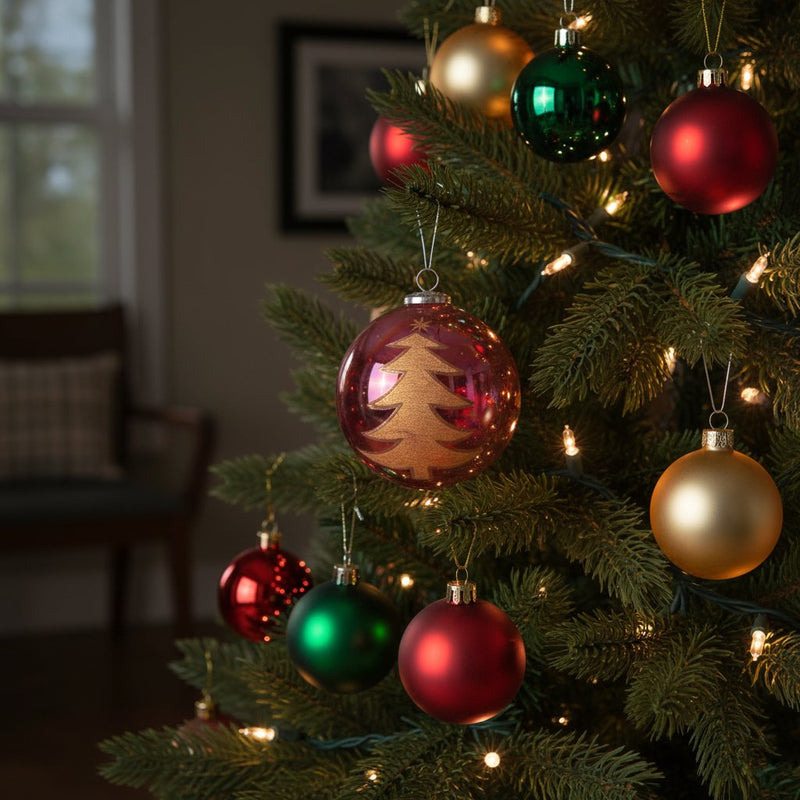 Melrose Tree Etched Ball Ornament (Set of 4)