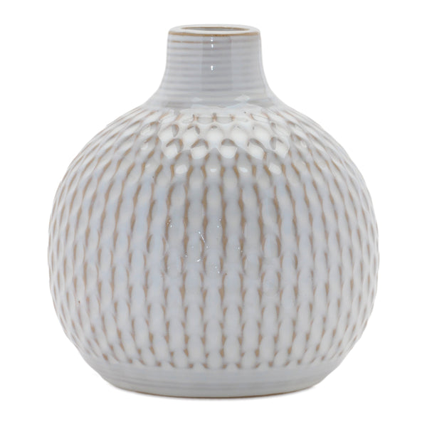 Melrose Notched Ceramic Bottle Vase (Set of 4)