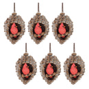 Melrose Frosted Pine Cone Cardinal Ornament (Set of 6)