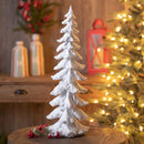 Melrose Flocked Pine Tree with Carved Design 26"H