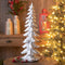 Melrose Flocked Pine Tree with Carved Design 26"H