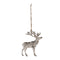 Melrose Rustic Silver Metal Deer Ornament (Set of 12)