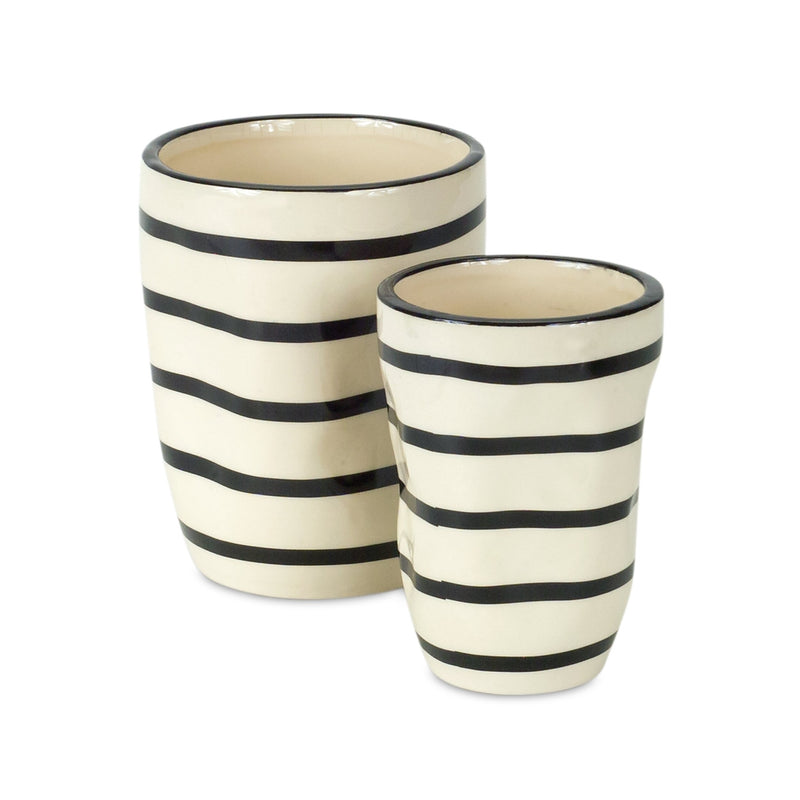 Melrose Wavy Patterned Planter or Vase Set of 6 Planter, Wavy Patterned