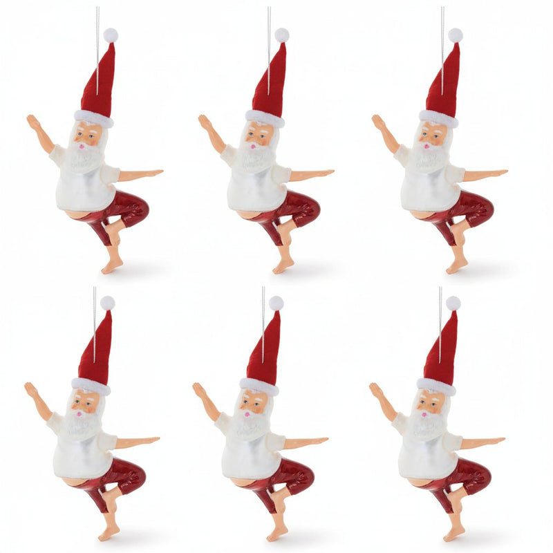 Melrose Santa Yoga Ornament – Set of 6