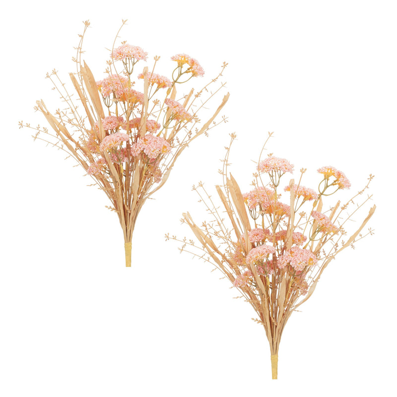 Melrose Blush Floral Grass Bush (Set of 2)