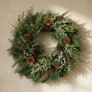 Melrose Mixed Pine Juniper and Pincone Wreath 24"D