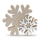 Melrose Glittered Wood Snowflake (Set of 4)