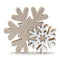 Melrose Glittered Wood Snowflake (Set of 4)