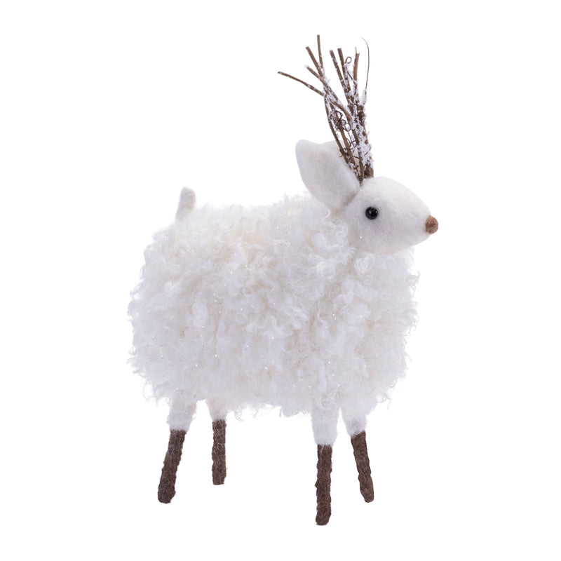 Melrose Fluffy Winter Deer Shelf Sitter (Set of 6)
