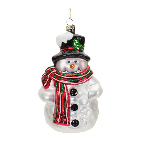 Glittered Glass Snowman Ornament (Set of 6)