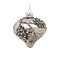 Silver Pine Cone Glass Ornament with Snowy Accent (Set of 6)