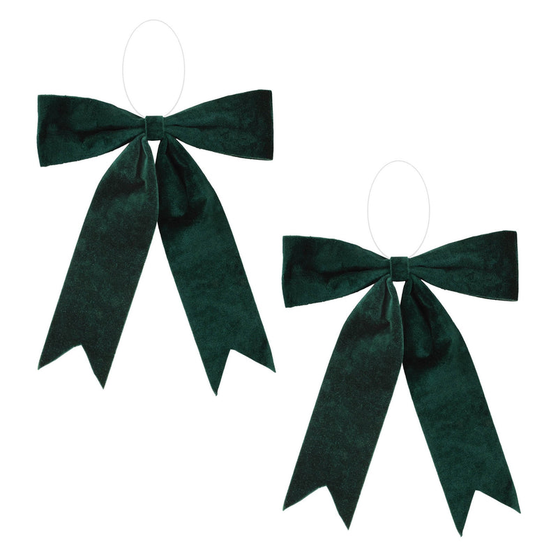Melrose Emerald Green Holiday Bow (Set of 2)